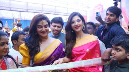 షాపింగ్‌ మాల్‌ ఓపెనింగ్‌లో మెహరీన్‌, హనీ రోజ్‌ సందడి.. పట్టు శారీల్లో మెరిసిపోతున్న అందాల భామలు 