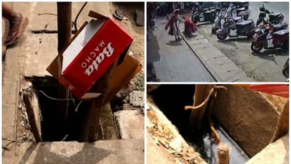 പകുതി തുറന്നിട്ട സ്ലാബിൽ ചവിട്ടി, വീണത് കാനയിലേക്ക്, കാൽനടയാത്രക്കാരിക്ക് പരിക്ക്; പിന്നാലെ കാനമൂടി