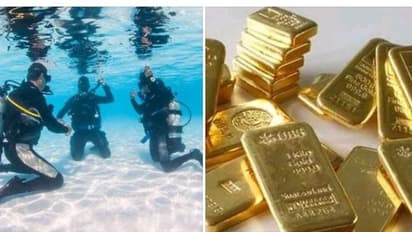 கேஜிஎப் பட பாணியில் கடலில் வீசப்பட்ட தங்க கட்டிகள்.! ஸ்கூபா வீரர்கள் உதவியோடு 12 கிலோ தங்கத்தை மீட்ட  கடற்படை