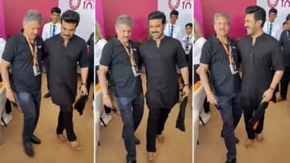 ராம்சரண் உடன் சேர்ந்து ஆர்.ஆர்.ஆர் படத்தின் நாட்டு நாட்டு பாடலுக்கு ஆட்டம் போட்ட ஆனந்த் மஹிந்திரா