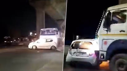Video: Truck hits, drags car for 3 kms in Meerut; drunk driver arrested
