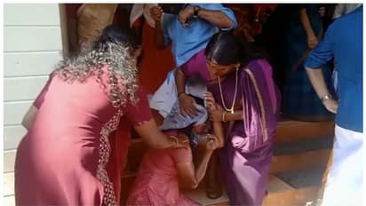 പാറമട മൂലം ജീവിക്കാനാകുന്നില്ല; കോട്ടയത്ത് പഞ്ചായത്ത് ഓഫീസിന് മുന്നിൽ കൈക്കുഞ്ഞുമായി യുവതിയുടെ ആത്മഹത്യാശ്രമം