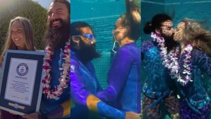 വെള്ളത്തിനടിയില്‍ പരസ്പരം ചുംബിച്ച് പ്രണയിതാക്കള്‍; ഗിന്നസ് റെക്കോര്‍ഡും നേടി!