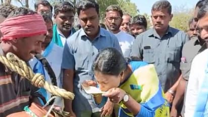 నీరా రుచిచూసిన వైఎస్ షర్మిల.. పాదయాత్రలో ఆసక్తికర సంఘటన.. 