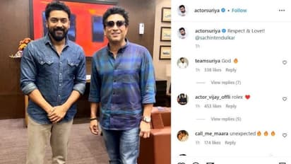 നടിപ്പിൻ നായകനും മാസ്റ്റർ ബ്ലാസ്റ്ററും കണ്ടുമുട്ടിയപ്പോൾ; സച്ചിനൊപ്പമുള്ള ഫോട്ടോയുമായി സൂര്യ