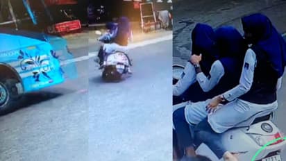 ലൈസന്സില്ല, ഹെല്മറ്റും; സ്കൂട്ടറിൽ ട്രിപ്പിളടിച്ച് വിദ്യാർത്ഥിനികളുടെ മരണപ്പാച്ചില്, കേസെടുത്ത് എംവിഡി