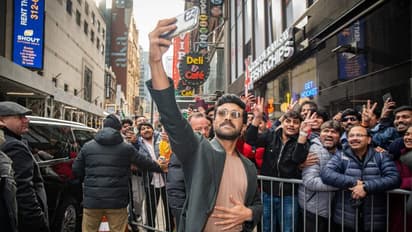 ನ್ಯೂಯಾರ್ಕ್‌: ರಾಮ್ ಚರಣ್ ಜೊತೆ ಮಾತನಾಡಲು ಮುಗಿ ಬಿದ್ದ ಫ್ಯಾನ್ಸ್