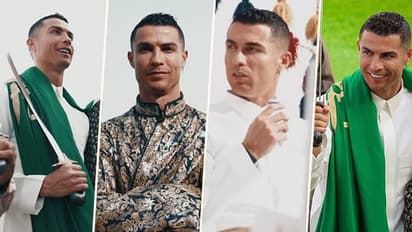 'Sheikh' Ronaldo trolled as Al-Nassr star wields sword, dances in traditional thobe on Saudi Founding Day