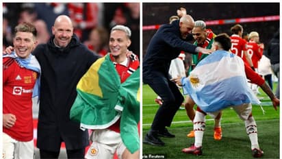 ആശാന്റെ ആഘോഷം ശിഷ്യര്‍ക്കൊപ്പം! വൈറലായി ടെന്‍ ഹാഗിന്റെ ഡാന്‍സ്; കൂടെ ആന്റണിയും ലിസാന്‍ഡ്രോ മാര്‍ട്ടിനെസും