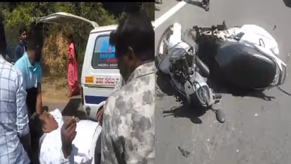 ಡಿಕ್ಕಿಯ ರಭಸಕ್ಕೆ 2 ತುಂಡಾದ ಸ್ಕೂಟಿ: ಬೈಕ್ ಸವಾರರು ಪ್ರಾಣಾಪಾಯದಿಂದ ಪಾರು