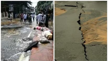 ജലക്ഷാമത്തിനിടെ തമ്മനത്ത് കുടിവെള്ള പൈപ് ലൈൻ പൊട്ടി, റോഡ് നെടുകേ പൊളിഞ്ഞ് വെള്ളം ഒഴുകുന്നു