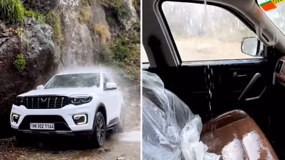 Watch: Man takes Mahindra Scorpio N SUV under waterfall for free car wash; here's what happens next