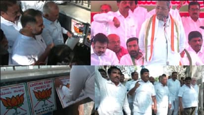 ಸಿಎಂ ನಿವಾಸಕ್ಕೆ ಮುತ್ತಿಗೆ ಹಾಕಲು ಕಾಂಗ್ರೆಸ್ ಯತ್ನ: ಪೋಸ್ಟರ್ ಪ್ರದರ್ಶಿಸಿ ಕಾಂಗ್ರೆಸ್ ಪ್ರತಿಭಟನೆ