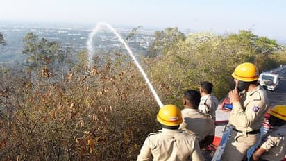 ಚಾಮುಂಡಿಬೆಟ್ಟ ಸೇರಿ 4 ಕಡೆ ಕಾಳ್ಗಿಚ್ಚು: ಅಪಾರ ಪ್ರಮಾಣದ ಅರಣ್ಯ ಪ್ರದೇಶ ಬೆಂಕಿಗೆ ಆಹುತಿ