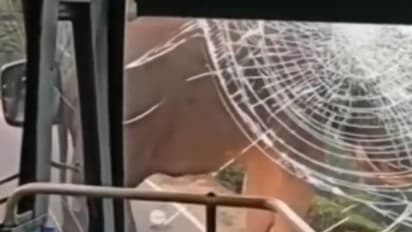 ആനവണ്ടിയോട് ആനയ്ക്ക് കലി: മൂന്നാറിൽ കെഎസ്ആർടിസി ബസിൻ്റെ ചില്ല് തകർത്ത് കാട്ടുകൊമ്പൻ