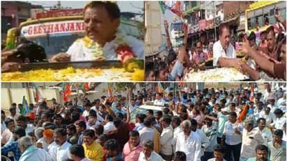 കൈക്കൂലി കേസിൽ മുൻകൂർ ജാമ്യം, ബിജെപി എംഎൽഎക്ക് വൻ സ്വീകരണവുമായി പ്രവർത്തകർ; പടക്കം പൊട്ടിച്ച് പൂ വിതറി റോഡ്ഷോ