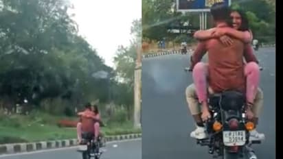 ബുള്ളറ്റിൽ കറങ്ങി നടന്ന് 'റൊമാൻസ്', വീഡിയോ സോഷ്യൽ മീഡിയയിൽ വൈറൽ, കപ്പിൾസിനെ തേടി പൊലീസ്