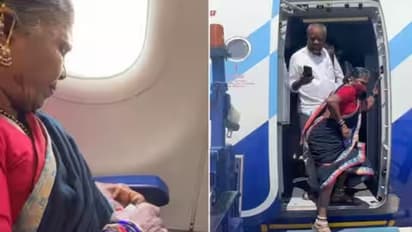 62ാം വയസിലെ ആദ്യ വിമാനയാത്ര കുഞ്ഞിനേപ്പോലെ ആസ്വദിക്കുന്ന ഗംഗവ്വ, വീഡിയോ വൈറല്