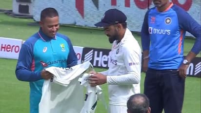 ఉస్మాన్ ఖవాజా, ఆలెక్స్ క్యారీలకు తన జెర్సీని కానుకగా ఇచ్చిన విరాట్... కోహ్లీకి రిటర్న్ గిఫ్ట్ ఇచ్చిన ఖవాజా...