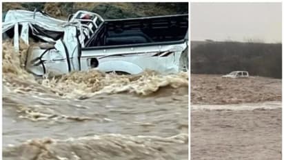 സൗദിയില് വാഹനം വെള്ളക്കെട്ടില് അകപ്പെട്ട് ഒരു കുടുംബത്തിലെ നാല് കുട്ടികളെ കാണാതായി