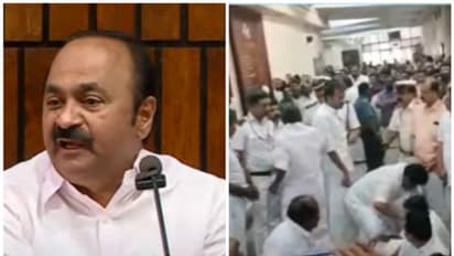 സ്പീക്കറുടെ ഓഫീസിന് മുന്നിൽ പ്രതിഷേധം; നാല് എംഎൽഎമാർക്ക് പരിക്കേറ്റു, ക്രൂരമായി ആക്രമിച്ചെന്ന് പ്രതിപക്ഷനേതാവ്