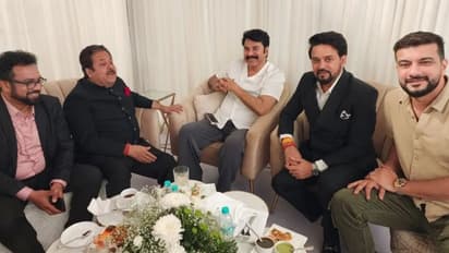 അനുരാഗ് താക്കൂറും രാജീവ് ശുക്ലയുമായി കൂടിക്കാഴ്ച നടത്തി മമ്മൂട്ടി- ചിത്രങ്ങൾ