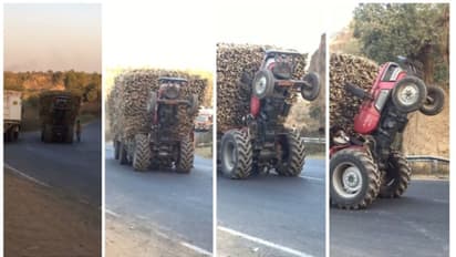 'ഇന്ത്യയില് മാത്രമുള്ള ദൃശ്യങ്ങള്'; മുന് ടയറുകള് ഉയര്ത്തി ചരക്കുമായി പോകുന്ന ട്രാക്ടറിന്റെ വീഡിയോ വൈറല്