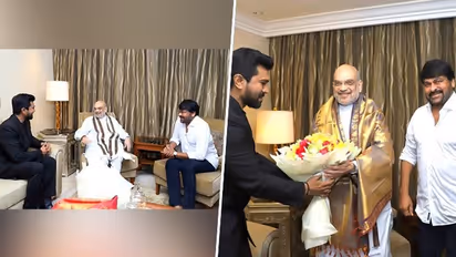 അമിത് ഷായുമായി കൂടികാഴ്ച നടത്തി ചിരഞ്ജീവിയും രാം ചരണും