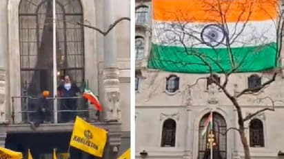 ಭಾರತದ ರಾಷ್ಟ್ರಧ್ವಜ ಕೆಳಗಿಳಿಸಿದ ಓರ್ವನ ಬಂಧನ: ಇನ್ನಷ್ಟು ದೊಡ್ಡ ರಾಷ್ಟ್ರಧ್ವಜ ಹಾರಿಸಿದ ದೂತಾವಾಸ