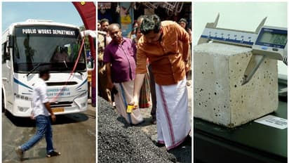 ഇനി 'കള്ളപ്പണി' നടപ്പില്ല! മന്ത്രിയെത്തി, പിന്നാലെ മൊബൈല്‍ ലാബും; ടാറിന്‍റെ സാംപിളെടുത്ത് ഉടൻ തന്നെ പരിശോധന