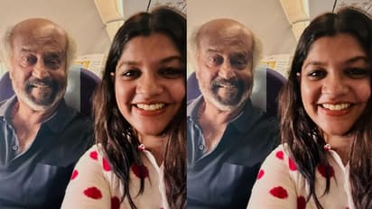 നിറഞ്ഞ് ചിരിച്ച് രജനികാന്ത്, 'ഫാൻ ഗേൾ മൊമന്റ്' എന്ന് അപർണ, സെൽഫിക്ക് കയ്യടിച്ച് ആരാധകർ