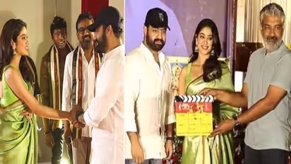 NTR 30 launch ceremony: Jr NTR welcomes Janhvi Kapoor, SS Rajamouli claps first shot and more 