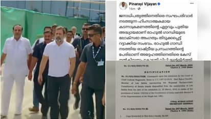 'ജനാധിപത്യത്തിനെതിരായ സംഘപരിവാർ കടന്നുകയറ്റത്തിന്റെ പുതിയ അധ്യായം'; രാഹുലിനെ പിന്തുണച്ച് പിണറായി വിജയന്