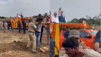 ಮೋದಿ ದಾವಣಗೆರೆ ರೋಡ್ ಶೋ ವೇಳೆ ಭದ್ರತಾ ವೈಫಲ್ಯ, ಯುವಕನ ನಡೆಯಿಂದ ಆತಂಕಗೊಂಡ ಭದ್ರತಾ ಪಡೆ!