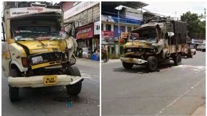 ഗാനമേള ട്രൂപ്പിന്റെ ടെമ്പോ വാൻ സ്വകാര്യ ബസിന്റെ പിന്നിലിടിച്ച് അപകടം; മൂന്ന് പേർക്ക് പരിക്ക്