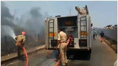 അഴിയൂരില് ഒന്നരേക്കര് അടിക്കാടിന് തീപിടിച്ചു; കെട്ടിടത്തിലേക്കും തീ ഭാഗികമായി പടര്ന്നു
