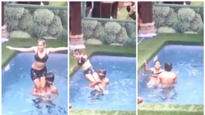 'കുറേ സദാചാരക്കുരു പൊട്ടും' ; ബിഗ് ബോസ് നീന്തല് കുളത്തില് നീരാടി ലച്ചുവും മിഥുനും