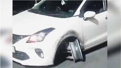 ടയർ ഊരിപ്പോയത് അറിഞ്ഞില്ല, വെറും റിമ്മിൽ 120 കിമീ വേഗതയിൽ കാറോടിച്ചു; 27കാരൻ അറസ്റ്റിൽ