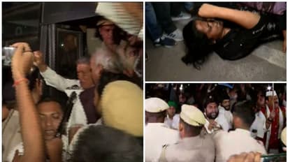 വിലക്ക് മറികടന്ന് കോണ്‍ഗ്രസ് പ്രതിഷേധം; ചെങ്കോട്ടയില്‍ വൻ സംഘർഷം, പ്രവർത്തകരെ കസ്റ്റഡിയിലെടുത്ത് പൊലീസ്