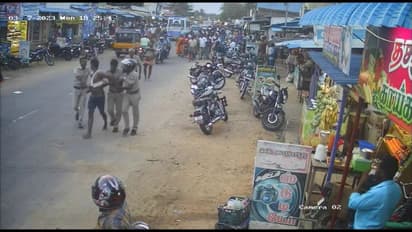 காவல் அதிகாரி மீது தாக்குதல்; ராணுவ வீரர் உள்பட 4 பேரை தரதரவென இழுத்துச்சென்ற காவலர்கள்