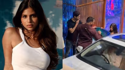 Is it official? Agastya Nanda gives flying kiss to Suhana Khan at a party: WATCH