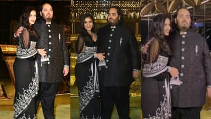 ബ്ലാക്കില്‍ ബ്യൂട്ടിഫുള്‍;  ഉദ്ഘാടന വേദിയിൽ തിളങ്ങി അനന്ത് അംബാനിയും രാധികയും...