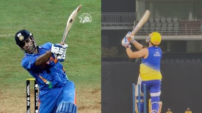 ഇന്ത്യയുടെ ലോകകപ്പ് നേട്ടത്തിന് 12 വയസ്, പരിശീലനത്തിനിടെ വിജയ സിക്സര് ആവര്ത്തിച്ച് ധോണി-വീഡിയോ