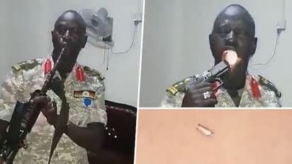 WATCH: African soldier dares to catch bullets shot from AK 47 with his mouth