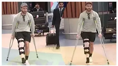 ഹൃദയഭേദകം! ഒറ്റക്കാലിലൂന്നി ക്രച്ചസിന്റെ സഹായത്തോടെ വില്യംസണ്; വിശ്വസിക്കാനാവാതെ ക്രിക്കറ്റ് ലോകം- വീഡിയോ