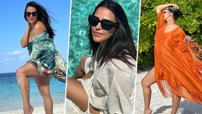 Neha Dhupia ramps up beach fashion with breezy ensemble during Maldives vacay; See pictures