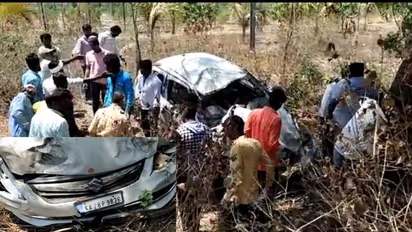 ಬೇಸಿಗೆ ಬಿಸಿಲಿಗೆ ಕಾರಿನ ಟೈರ್ ಬ್ಲಾಸ್ಟ್ : ಒಂದೇ ಕುಟುಂಬದ ನಾಲ್ವರಿಗೆ ಗಂಭೀರ ಗಾಯ