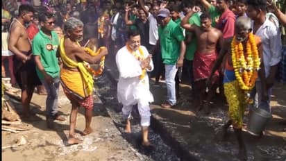 BJP's Sambit Patra walks on fire, worships Goddess Dulan (WATCH)