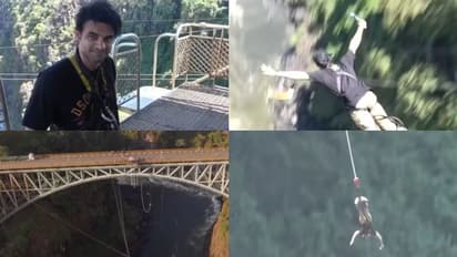 വിക്റ്റോറിയ വെള്ളച്ചാട്ടത്തിന് സമീപം ബഞ്ജി ജമ്പിംഗ് നടത്തുന്ന ടൊവിനോ: വീഡിയോ