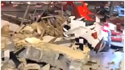 സൗദി അറേബ്യയിൽ കാറ്റിലും മഴയിലും കെട്ടിടം ഇടിഞ്ഞുവീണു; കാറുകൾ തകർന്നു